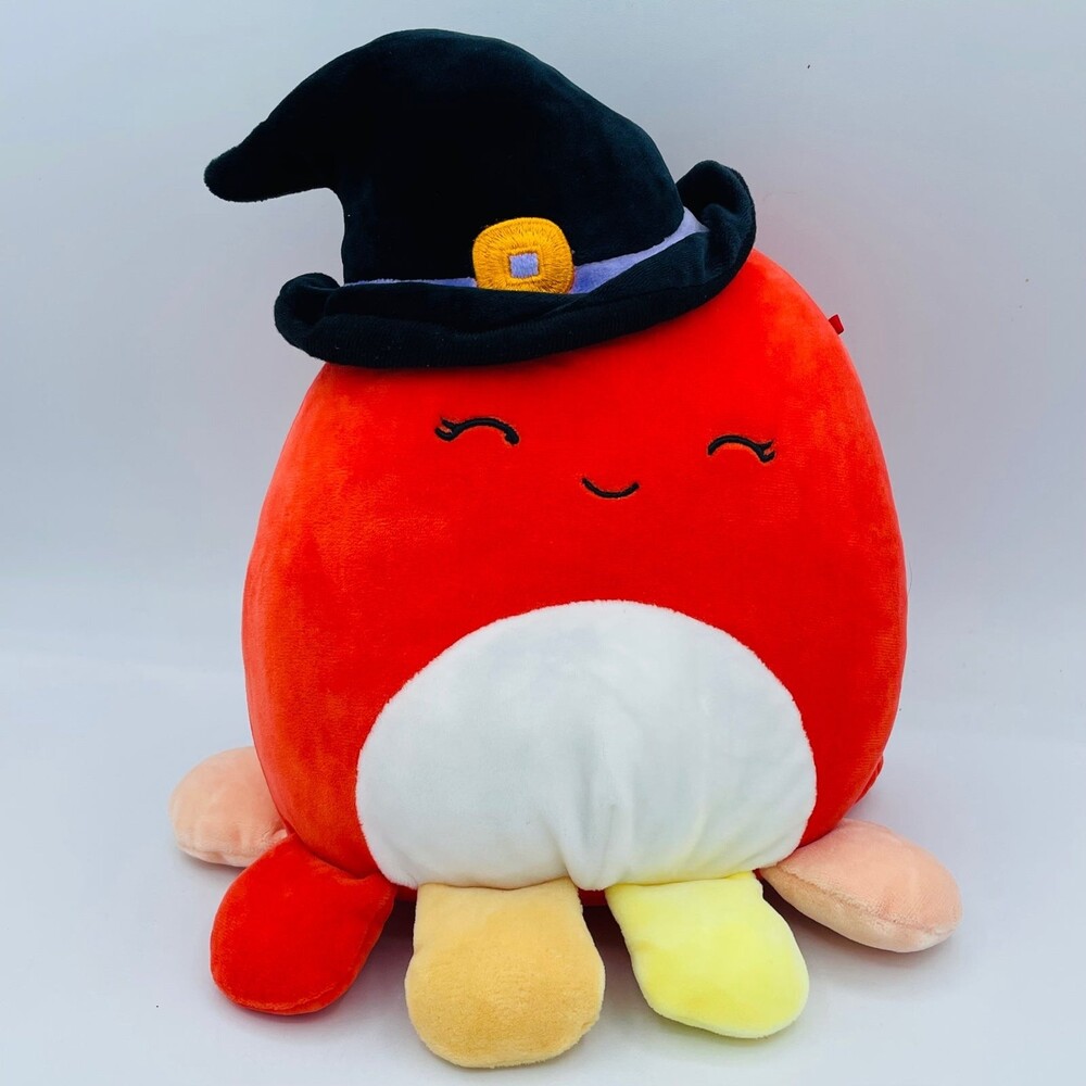Squishmallows Detra the Octopus 8" Stuffed Plush Halloween Witch Hat Kelly Toys